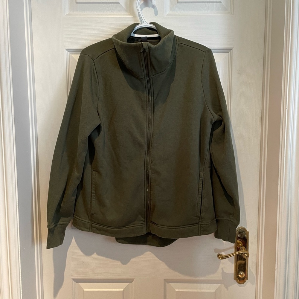 Green zip up sweater